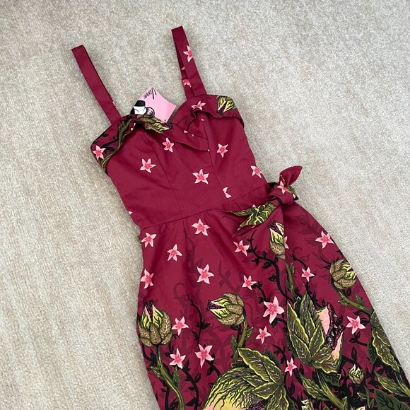 NWT Vixen by Micheline Pitt Tropical Terror Wiggle Faux Wrap Midi Dress XS - Picture 3 of 9